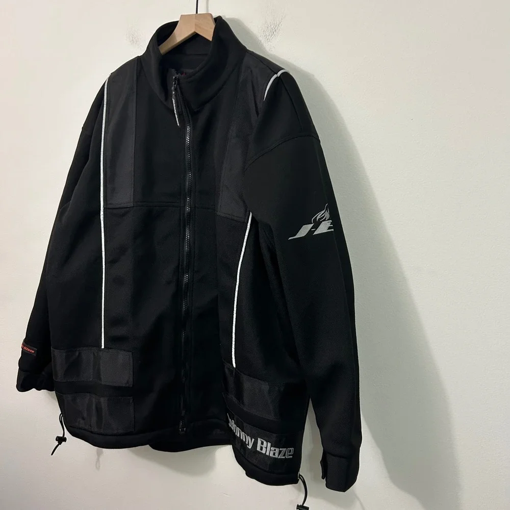 Rare Johnny Blaze Mesh‎ Jacket Black Reflective Vintage 90's Y2K Mens 2XL